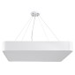 GloboStar® KAMALA 61209-P Κρεμαστή Πλαφονιέρα Οροφής LED CCT 75W 8625lm 120° AC 220-240V - Εναλλαγή Φωτισμού μέσω Τηλεχειριστηρίου All In One Ψυχρό 6000k+Φυσικό 4500k+Θερμό 2700k Dimmable Μ60 x Π60 x Υ8cm - Λευκό - 3 Years Warranty