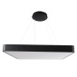 GloboStar® KAMALA 61210-S Πλαφονιέρα Οροφής LED CCT 100W 11020lm 120° AC 220-240V - Εναλλαγή Φωτισμού μέσω Τηλεχειριστηρίου All In One Ψυχρό 6000k+Φυσικό 4500k+Θερμό 2700k Dimmable Μ80 x Π80 x Υ8cm- Μαύρο - 3 Years Warranty