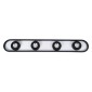 GloboStar® NESPO 61214 Φωτιστικό Οροφής Linear Design LED CCT με Κινούμενα Σποτ LED Spot Downlight 48W 5376lm 360° & 45° AC 220-240V - Εναλλαγή Φωτισμού μέσω Διακόπτη On/Off All In One Ψυχρό 6000k+Φυσικό 4500k+Θερμό 2700k Μ80 x Π13 x Υ6.5cm - Μαύρο
