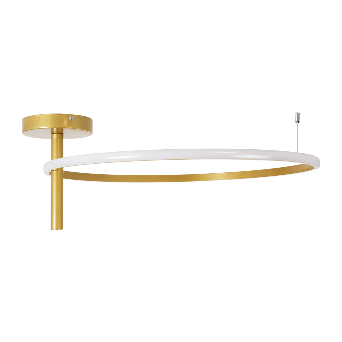 GloboStar® VERONA 61225 Φωτιστικό Οροφής Δαχτυλίδι-Κύκλος LED CCT 36W 4032lm 360° AC 220-240V - Εναλλαγή Φωτισμού μέσω Διακόπτη On/Off All In One Ψυχρό 6000k+Φυσικό 4500k+Θερμό 2700K Φ60 x Υ23cm - Χρυσό Βούρτσας - 3 Χρόνια Εγγύηση
