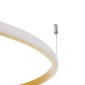 GloboStar® VERONA 61225 Φωτιστικό Οροφής Δαχτυλίδι-Κύκλος LED CCT 36W 4032lm 360° AC 220-240V - Εναλλαγή Φωτισμού μέσω Διακόπτη On/Off All In One Ψυχρό 6000k+Φυσικό 4500k+Θερμό 2700K Φ60 x Υ23cm - Χρυσό Βούρτσας - 3 Χρόνια Εγγύηση