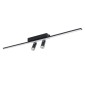 GLOBOSTAR® BARETTI 61226 Φωτιστικό Οροφής Linear Design LED CCT με Κινούμενα Σποτ LED Downlight 24W 2688lm 160° & 45° AC 220-240V IP20  - Εναλλαγή Φωτισμού μέσω Διακόπτη On/Off All In One Ψυχρό 6000k+Φυσικό 4500k+Θερμό 2700k - Μ80 x Π5.5 x Υ5 cm - Μαύ