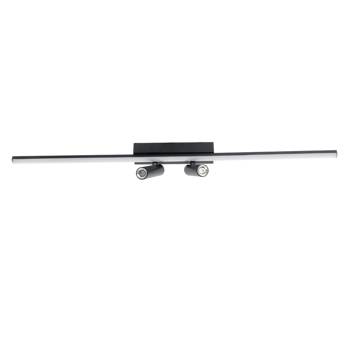GLOBOSTAR® BARETTI 61226 Φωτιστικό Οροφής Linear Design LED CCT με Κινούμενα Σποτ LED Downlight 24W 2688lm 160° & 45° AC 220-240V IP20  - Εναλλαγή Φωτισμού μέσω Διακόπτη On/Off All In One Ψυχρό 6000k+Φυσικό 4500k+Θερμό 2700k - Μ80 x Π5.5 x Υ5 cm - Μαύ