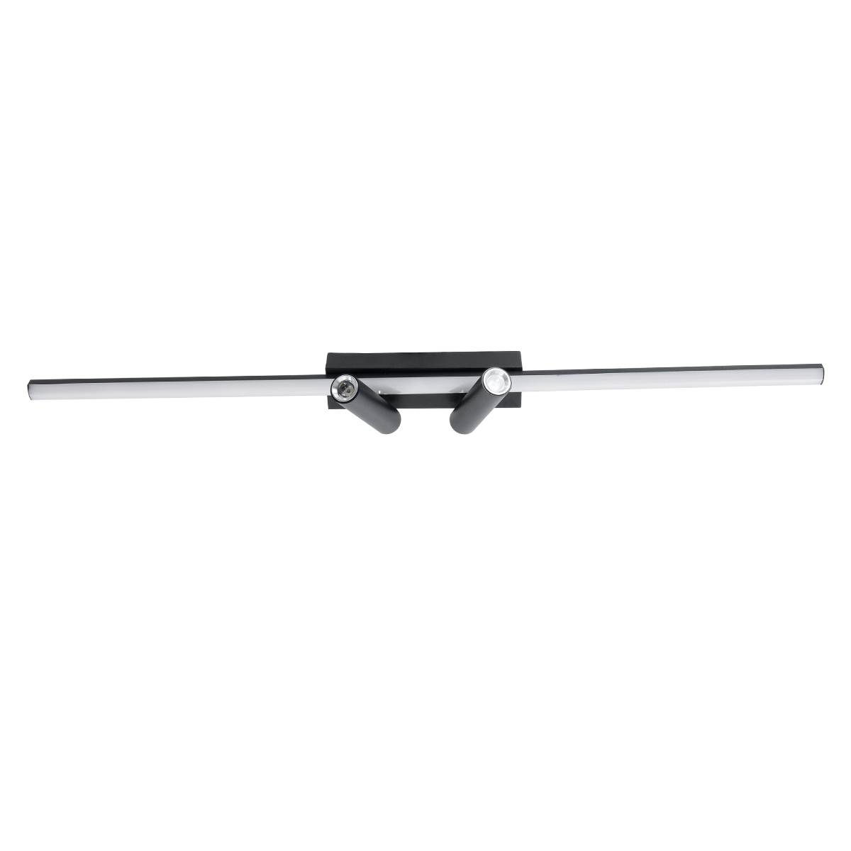 GLOBOSTAR® BARETTI 61226 Φωτιστικό Οροφής Linear Design LED CCT με Κινούμενα Σποτ LED Downlight 24W 2688lm 160° & 45° AC 220-240V IP20  - Εναλλαγή Φωτισμού μέσω Διακόπτη On/Off All In One Ψυχρό 6000k+Φυσικό 4500k+Θερμό 2700k - Μ80 x Π5.5 x Υ5 cm - Μαύ