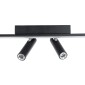GLOBOSTAR® BARETTI 61226 Φωτιστικό Οροφής Linear Design LED CCT με Κινούμενα Σποτ LED Downlight 24W 2688lm 160° & 45° AC 220-240V IP20  - Εναλλαγή Φωτισμού μέσω Διακόπτη On/Off All In One Ψυχρό 6000k+Φυσικό 4500k+Θερμό 2700k - Μ80 x Π5.5 x Υ5 cm - Μαύ