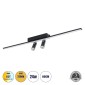 GLOBOSTAR® BARETTI 61226 Φωτιστικό Οροφής Linear Design LED CCT με Κινούμενα Σποτ LED Downlight 24W 2688lm 160° & 45° AC 220-240V IP20  - Εναλλαγή Φωτισμού μέσω Διακόπτη On/Off All In One Ψυχρό 6000k+Φυσικό 4500k+Θερμό 2700k - Μ80 x Π5.5 x Υ5 cm - Μαύ