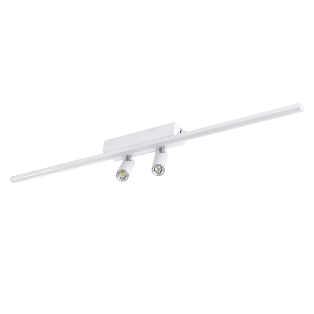 GLOBOSTAR® BARETTI 61227 Φωτιστικό Οροφής Linear Design LED CCT με Κινούμενα Σποτ LED Downlight 24W 2688lm 160° & 45° AC 220-240V IP20  - Εναλλαγή Φωτισμού μέσω Διακόπτη On/Off All In One Ψυχρό 6000k+Φυσικό 4500k+Θερμό 2700k - Μ80 x Π5.5 x Υ5 cm - Λευ