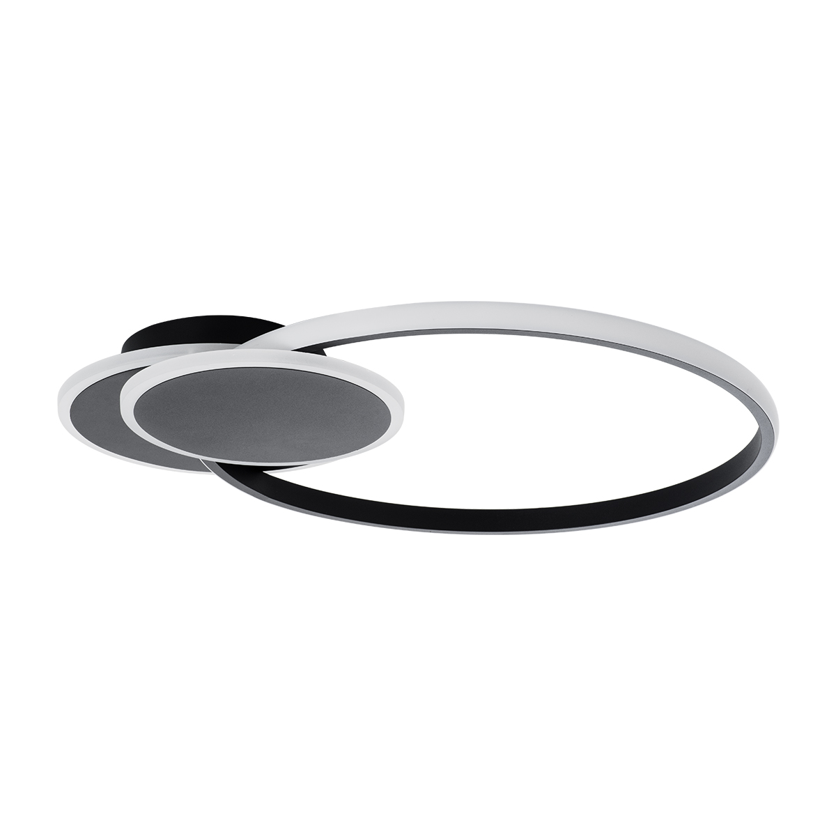 GloboStar® CIRCUO 61229 Φωτιστικό Οροφής Δαχτυλίδι-Κύκλος LED CCT 75W 8400lm 360° AC 220-240V - Εναλλαγή Φωτισμού μέσω Τηλεχειριστηρίου All In One Ψυχρό 6000k+Φυσικό 4500k+Θερμό 2700k Dimmable Μ53 x Π42.5 x Υ9cm - Μαύρο - 3 Years Warranty