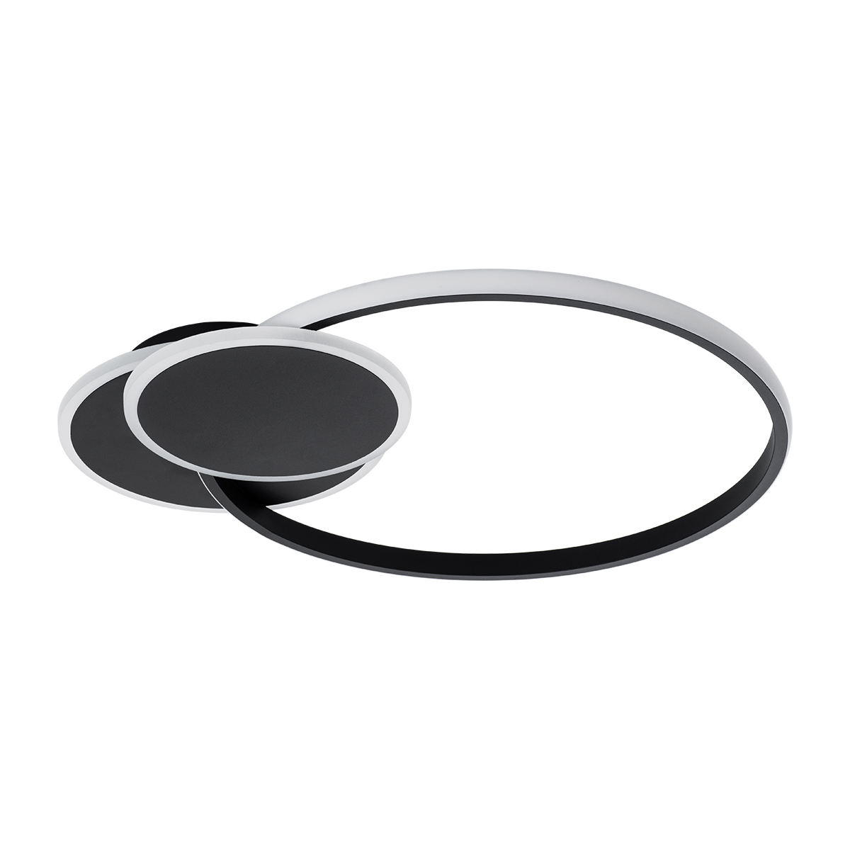 GloboStar® CIRCUO 61229 Φωτιστικό Οροφής Δαχτυλίδι-Κύκλος LED CCT 75W 8400lm 360° AC 220-240V - Εναλλαγή Φωτισμού μέσω Τηλεχειριστηρίου All In One Ψυχρό 6000k+Φυσικό 4500k+Θερμό 2700k Dimmable Μ53 x Π42.5 x Υ9cm - Μαύρο - 3 Years Warranty