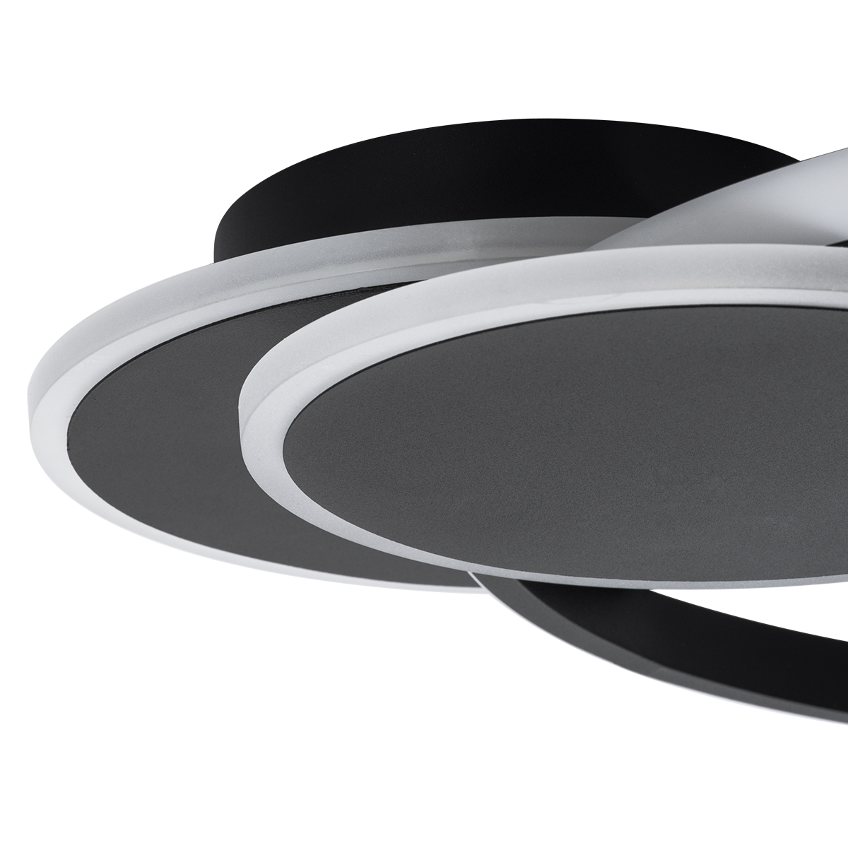 GloboStar® CIRCUO 61229 Φωτιστικό Οροφής Δαχτυλίδι-Κύκλος LED CCT 75W 8400lm 360° AC 220-240V - Εναλλαγή Φωτισμού μέσω Τηλεχειριστηρίου All In One Ψυχρό 6000k+Φυσικό 4500k+Θερμό 2700k Dimmable Μ53 x Π42.5 x Υ9cm - Μαύρο - 3 Years Warranty