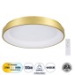 GloboStar® SALEM 61239 Πλαφονιέρα Οροφής Δαχτυλίδι-Κύκλος LED CCT 105W 12075lm 120° AC 220-240V - Εναλλαγή Φωτισμού μέσω Τηλεχειριστηρίου All In One Ψυχρό 6000k+Φυσικό 4500k+Θερμό 2700k Dimmable Φ60cm - Χρυσό Σαμπανιζέ - 3 Years Warranty