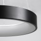 GloboStar® SALEM 61241 Κρεμαστή Πλαφονιέρα Οροφής Δαχτυλίδι-Κύκλος LED CCT 75W 8625lm 120° AC 220-240V - Εναλλαγή Φωτισμού μέσω Τηλεχειριστηρίου All In One Ψυχρό 6000k+Φυσικό 4500k+Θερμό 2700k Dimmable Φ45cm - Μαύρο - 3 Years Warranty