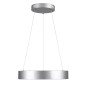 GloboStar® SALEM 61242 Κρεμαστή Πλαφονιέρα Οροφής Δαχτυλίδι-Κύκλος LED CCT 75W 8625lm 120° AC 220-240V - Εναλλαγή Φωτισμού μέσω Τηλεχειριστηρίου All In One Ψυχρό 6000k+Φυσικό 4500k+Θερμό 2700k Dimmable Φ45cm - Ασημί - 3 Years Warranty