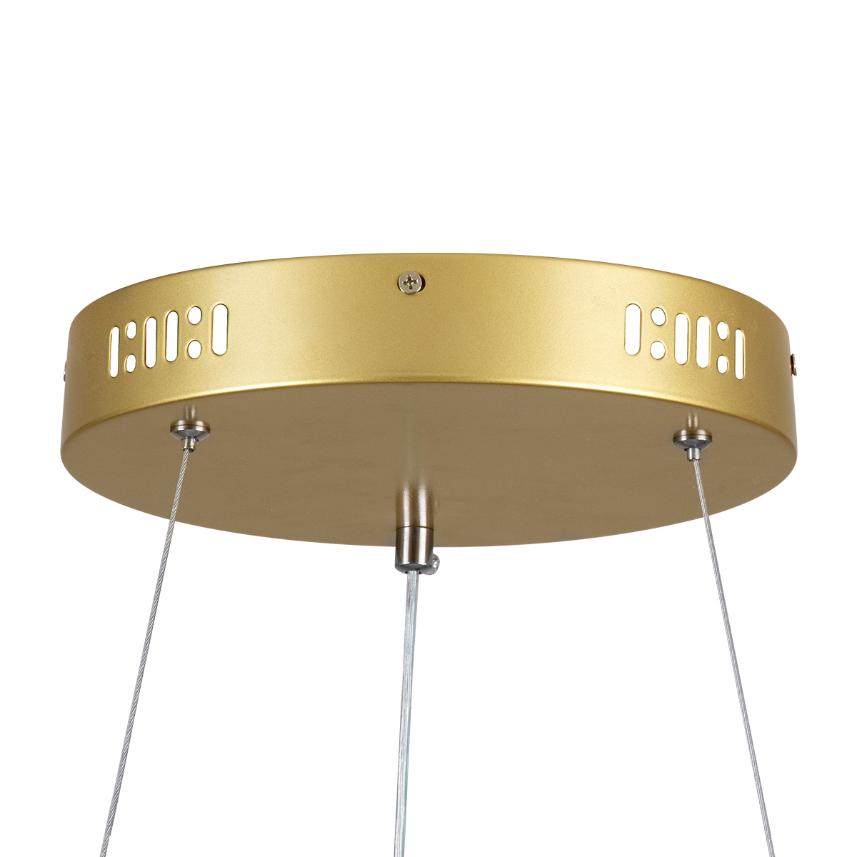 GloboStar® SALEM 61247 Κρεμαστή Πλαφονιέρα Οροφής Δαχτυλίδι-Κύκλος LED CCT 105W 12075lm 120° AC 220-240V - Εναλλαγή Φωτισμού μέσω Τηλεχειριστηρίου All In One Ψυχρό 6000k+Φυσικό 4500k+Θερμό 2700k Dimmable Φ60cm - Χρυσό Σαμπανιζέ - 3 Years Warranty