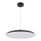GloboStar® BARON 61254 Κρεμαστή Πλαφονιέρα Οροφής LED CCT 24W 2880lm 120° AC 220-240V - Εναλλαγή Φωτισμού μέσω Διακόπτη On/Off All In One Ψυχρό 6000k+Φυσικό 4500k+Θερμό 2700k Φ40 x Υ10cm - Μαύρο - 3 Years Warranty