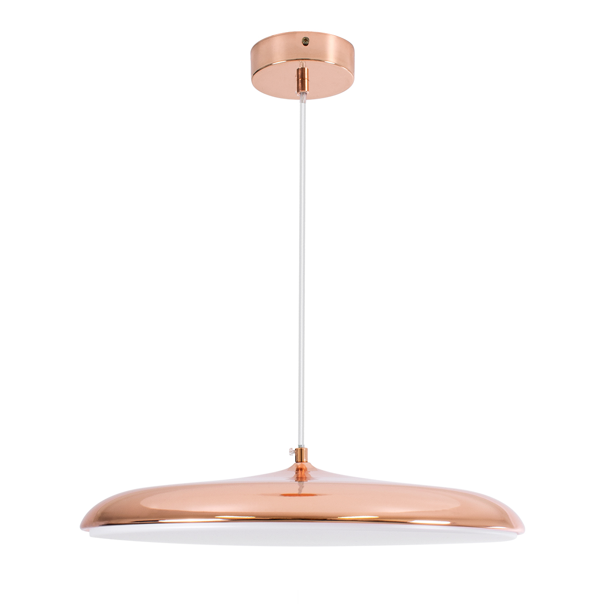 GloboStar® BARON 61256 Κρεμαστή Πλαφονιέρα Οροφής LED CCT 24W 2880lm 120° AC 220-240V - Εναλλαγή Φωτισμού μέσω Διακόπτη On/Off All In One Ψυχρό 6000k+Φυσικό 4500k+Θερμό 2700k Φ40 x Υ10cm - Χάλκινο Πλατίνα - 3 Years Warranty