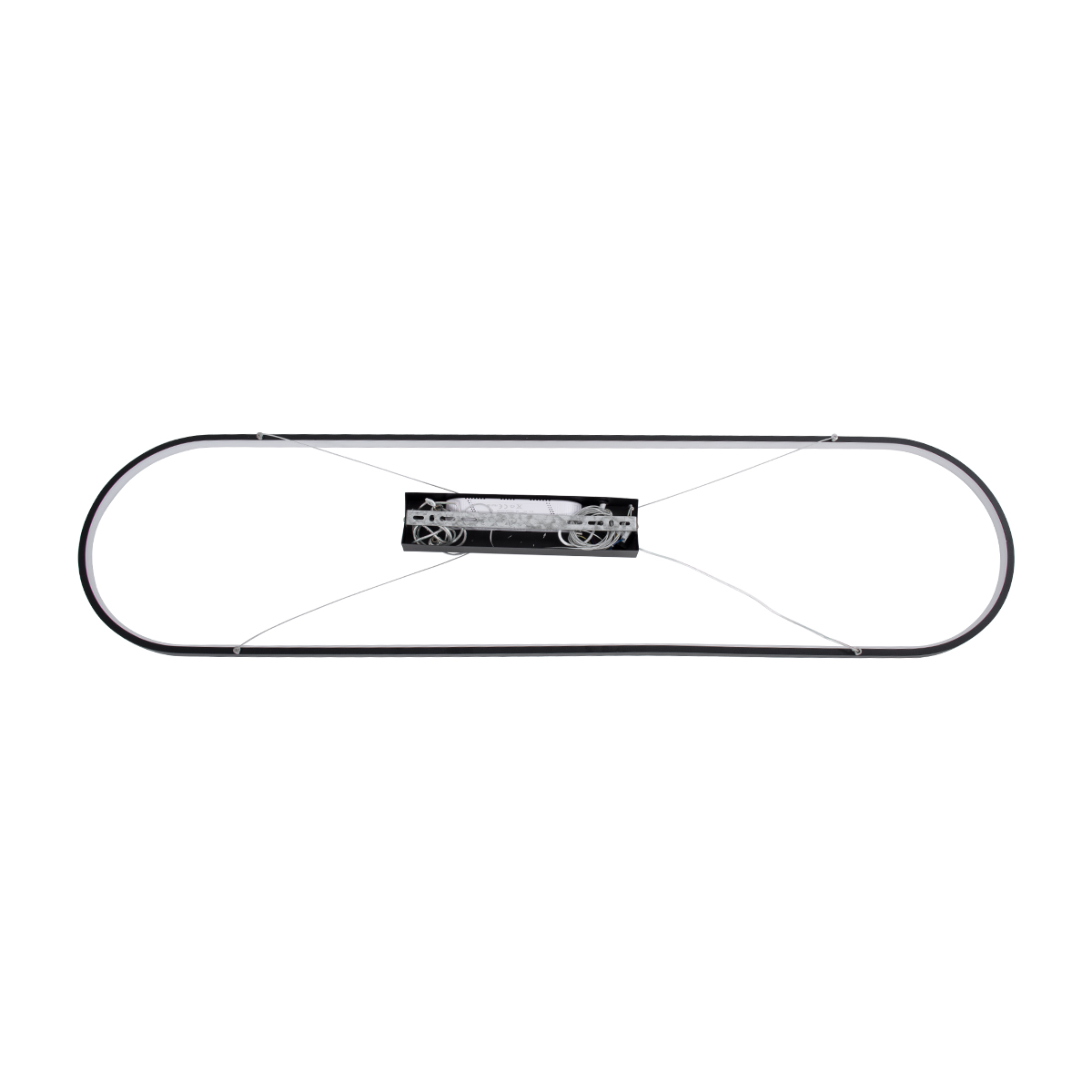 GloboStar® BOLIVAR 61271 Κρεμαστό Φωτιστικό Οροφής Design LED CCT 54W 6210lm 300° AC 220-240V - Εναλλαγή Φωτισμού μέσω Τηλεχειριστηρίου All In One Ψυχρό 6000k+Φυσικό 4500k+Θερμό 2700k Dimmable Μ120 x Π30 x Υ2cm - Μαύρο - 3 Years Warranty