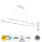 GloboStar® BOLIVAR 61272 Κρεμαστό Φωτιστικό Οροφής Design LED CCT 54W 6210lm 300° AC 220-240V - Εναλλαγή Φωτισμού μέσω Τηλεχειριστηρίου All In One Ψυχρό 6000k+Φυσικό 4500k+Θερμό 2700k Dimmable Μ120 x Π30 x Υ2cm - Λευκό - 3 Years Warranty