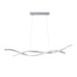 GloboStar® MORALES 61277 Κρεμαστό Φωτιστικό Οροφής Design LED CCT 54W 6048lm 200° AC 220-240V - Εναλλαγή Φωτισμού μέσω Τηλεχειριστηρίου All In One Ψυχρό 6000k+Φυσικό 4500k+Θερμό 2700K Dimmable Μ90 x Π14 x Υ14cm - Ασημί Βούρτσας - 3 Χρόνια Εγγύηση
