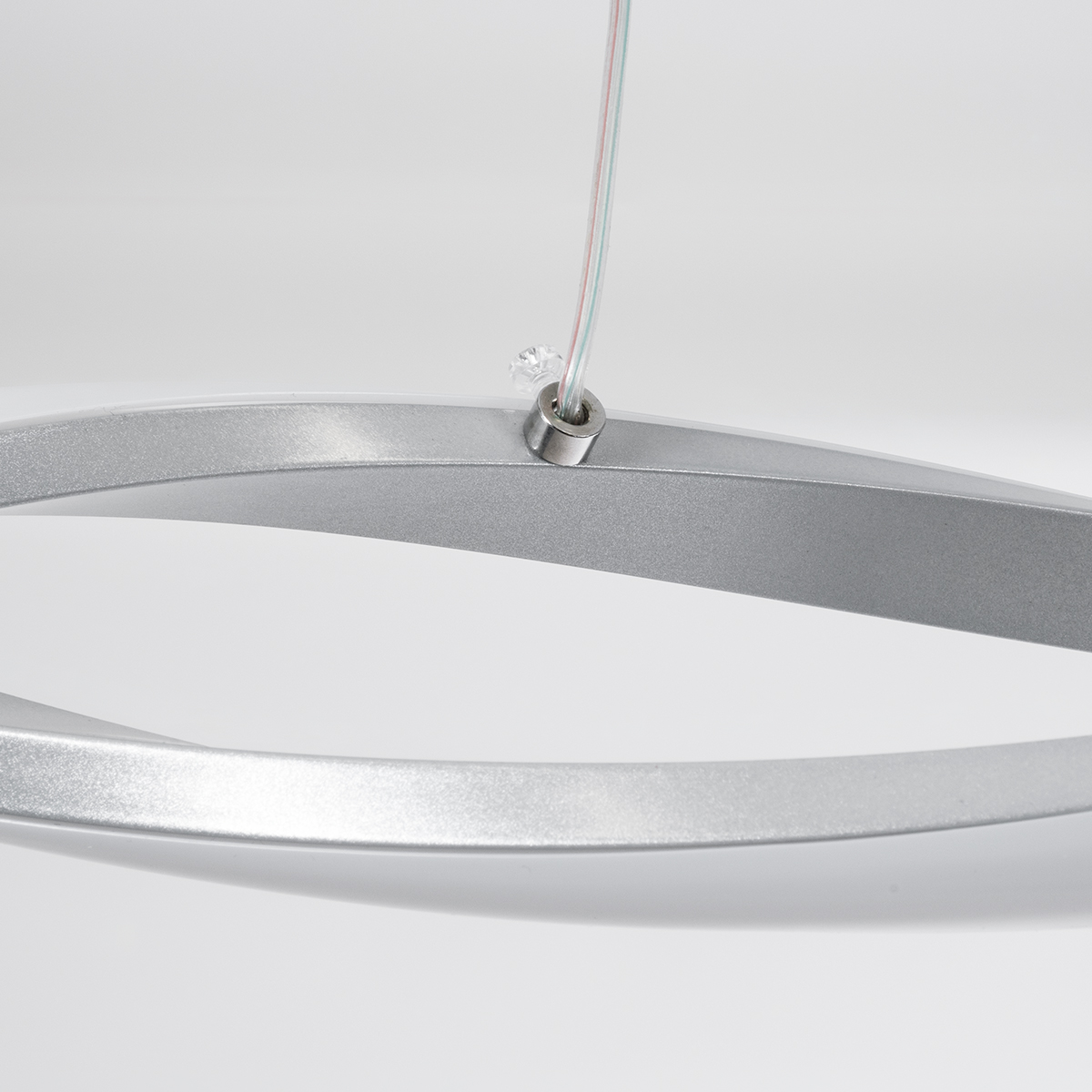 GloboStar® MORALES 61277 Κρεμαστό Φωτιστικό Οροφής Design LED CCT 54W 6048lm 200° AC 220-240V - Εναλλαγή Φωτισμού μέσω Τηλεχειριστηρίου All In One Ψυχρό 6000k+Φυσικό 4500k+Θερμό 2700K Dimmable Μ90 x Π14 x Υ14cm - Ασημί Βούρτσας - 3 Χρόνια Εγγύηση