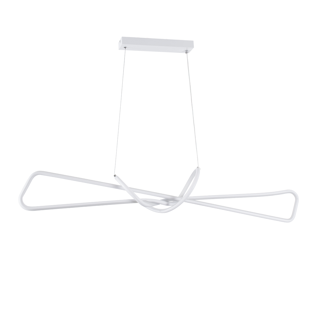 GloboStar® DOLORES 61280 Κρεμαστό Φωτιστικό Οροφής Design LED CCT 105W 11760lm 300° AC 220-240V - Εναλλαγή Φωτισμού μέσω Τηλεχειριστηρίου All In One Ψυχρό 6000k+Φυσικό 4500k+Θερμό 2700k Dimmable Μ110 x Π17 x Υ17.5cm - Λευκό - 3 Years Warranty