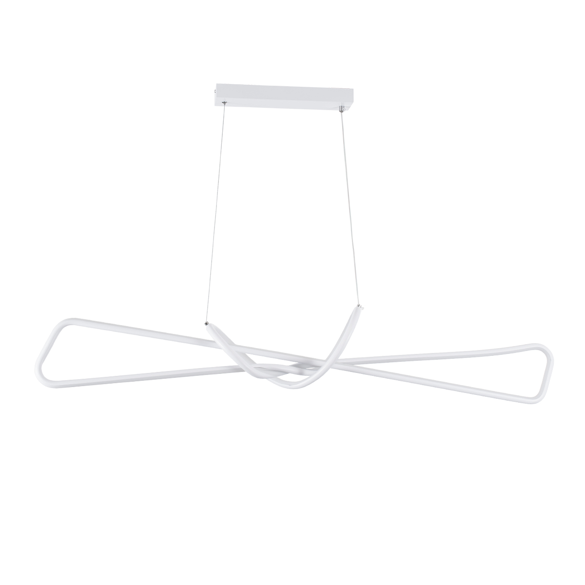 GloboStar® DOLORES 61280 Κρεμαστό Φωτιστικό Οροφής Design LED CCT 105W 11760lm 300° AC 220-240V - Εναλλαγή Φωτισμού μέσω Τηλεχειριστηρίου All In One Ψυχρό 6000k+Φυσικό 4500k+Θερμό 2700k Dimmable Μ110 x Π17 x Υ17.5cm - Λευκό - 3 Years Warranty