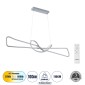 GloboStar® DOLORES 61281 Κρεμαστό Φωτιστικό Οροφής Design LED CCT 105W 11760lm 300° AC 220-240V - Εναλλαγή Φωτισμού μέσω Τηλεχειριστηρίου All In One Ψυχρό 6000k+Φυσικό 4500k+Θερμό 2700k Dimmable Μ110 x Π17 x Υ17.5cm - Νίκελ Ασημί Βούρτσας - 3 Years Warran