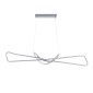 GloboStar® DOLORES 61281 Κρεμαστό Φωτιστικό Οροφής Design LED CCT 105W 11760lm 300° AC 220-240V - Εναλλαγή Φωτισμού μέσω Τηλεχειριστηρίου All In One Ψυχρό 6000k+Φυσικό 4500k+Θερμό 2700k Dimmable Μ110 x Π17 x Υ17.5cm - Νίκελ Ασημί Βούρτσας - 3 Years Warran