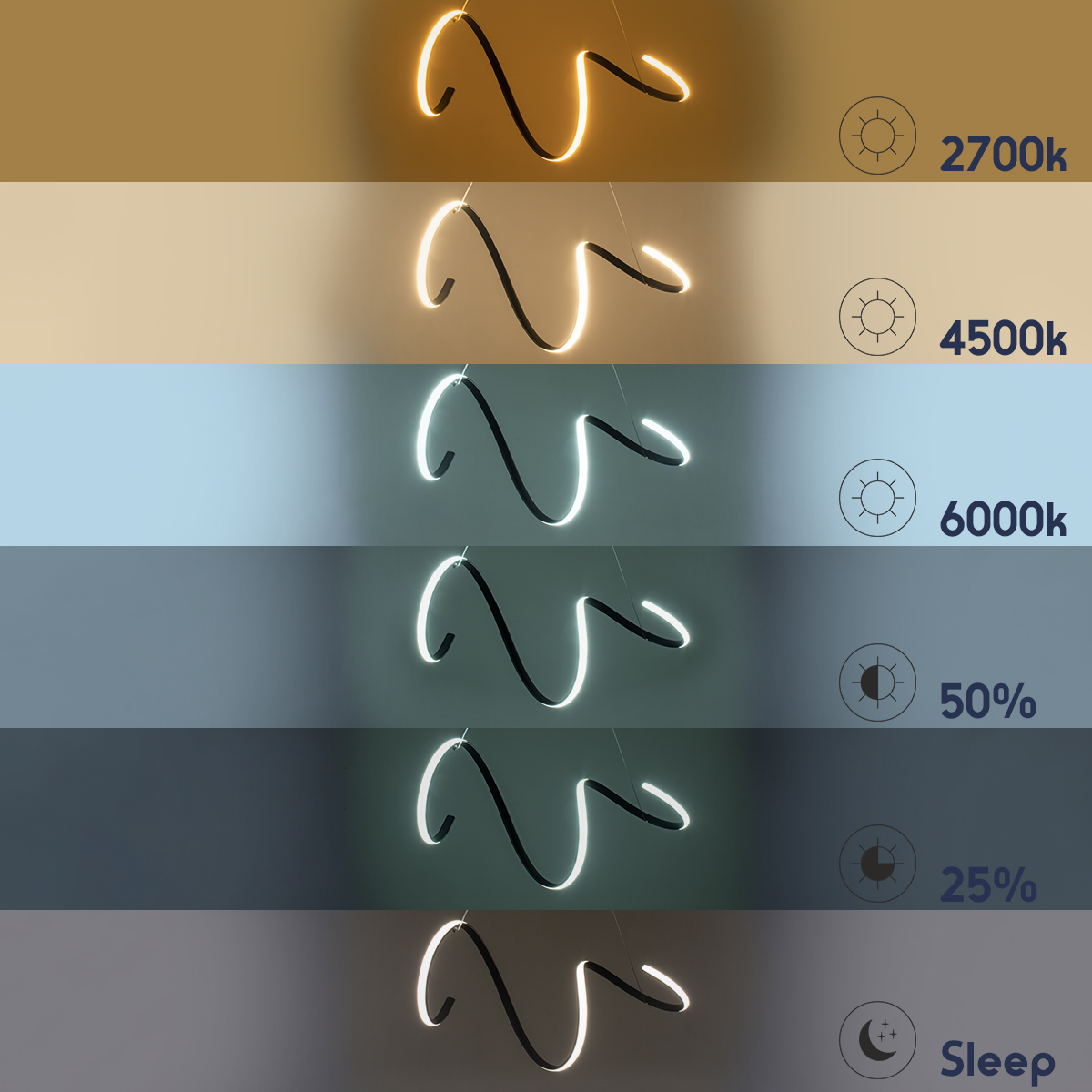 GloboStar® SPIRALE 61286 Κρεμαστό Φωτιστικό Οροφής Design LED CCT 75W 8400lm 300° AC 220-240V - Εναλλαγή Φωτισμού μέσω Τηλεχειριστηρίου All In One Ψυχρό 6000k+Φυσικό 4500k+Θερμό 2700k Dimmable Μ72 x Π25 x Υ30cm - Χρυσό Βούρτσας - 3 Years Warranty