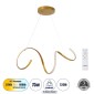 GloboStar® SPIRALE 61286 Κρεμαστό Φωτιστικό Οροφής Design LED CCT 75W 8400lm 300° AC 220-240V - Εναλλαγή Φωτισμού μέσω Τηλεχειριστηρίου All In One Ψυχρό 6000k+Φυσικό 4500k+Θερμό 2700k Dimmable Μ72 x Π25 x Υ30cm - Χρυσό Βούρτσας - 3 Years Warranty