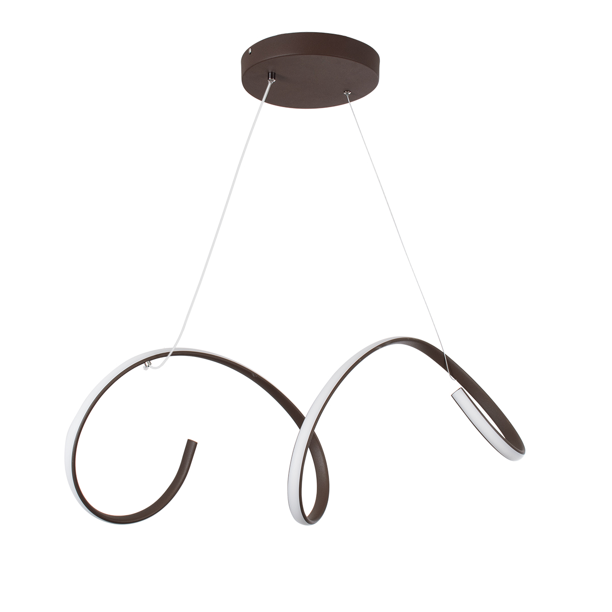 GloboStar® SPIRALE 61287 Κρεμαστό Φωτιστικό Οροφής Design LED CCT 75W 8400lm 300° AC 220-240V - Εναλλαγή Φωτισμού μέσω Τηλεχειριστηρίου All In One Ψυχρό 6000k+Φυσικό 4500k+Θερμό 2700k Dimmable Μ72 x Π25 x Υ30cm - Καφέ - 3 Years Warranty