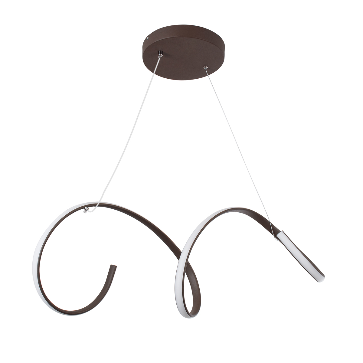 GloboStar® SPIRALE 61287 Κρεμαστό Φωτιστικό Οροφής Design LED CCT 75W 8400lm 300° AC 220-240V - Εναλλαγή Φωτισμού μέσω Τηλεχειριστηρίου All In One Ψυχρό 6000k+Φυσικό 4500k+Θερμό 2700k Dimmable Μ72 x Π25 x Υ30cm - Καφέ - 3 Years Warranty