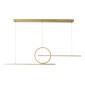 GloboStar® TEREZA 61289 Κρεμαστό Φωτιστικό Οροφής Design LED CCT 67W 7504lm 300° AC 220-240V - Εναλλαγή Φωτισμού μέσω Τηλεχειριστηρίου All In One Ψυχρό 6000k+Φυσικό 4500k+Θερμό 2700k Dimmable Μ110 x Π4.5 x Υ34cm - Χρυσό Πλατίνα - 3 Years Warranty