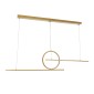 GloboStar® TEREZA 61289 Κρεμαστό Φωτιστικό Οροφής Design LED CCT 67W 7504lm 300° AC 220-240V - Εναλλαγή Φωτισμού μέσω Τηλεχειριστηρίου All In One Ψυχρό 6000k+Φυσικό 4500k+Θερμό 2700k Dimmable Μ110 x Π4.5 x Υ34cm - Χρυσό Πλατίνα - 3 Years Warranty