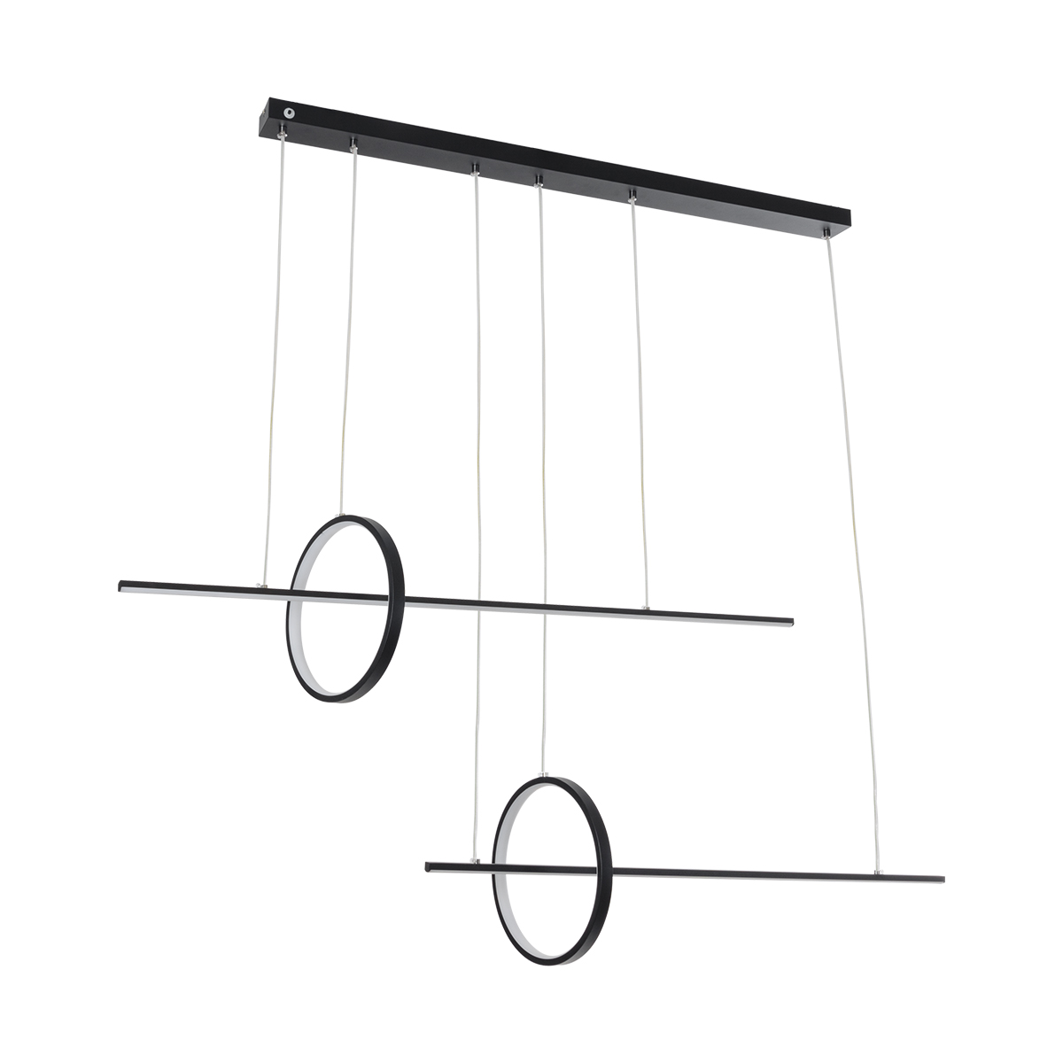 GloboStar® LINEARE 61290 Κρεμαστό Φωτιστικό Οροφής Design LED CCT 67W 7504lm 300° AC 220-240V - Εναλλαγή Φωτισμού μέσω Τηλεχειριστηρίου All In One Ψυχρό 6000k+Φυσικό 4500k+Θερμό 2700k Dimmable Μ130 x Π25 x Υ60cm - Μαύρο - 3 Years Warranty