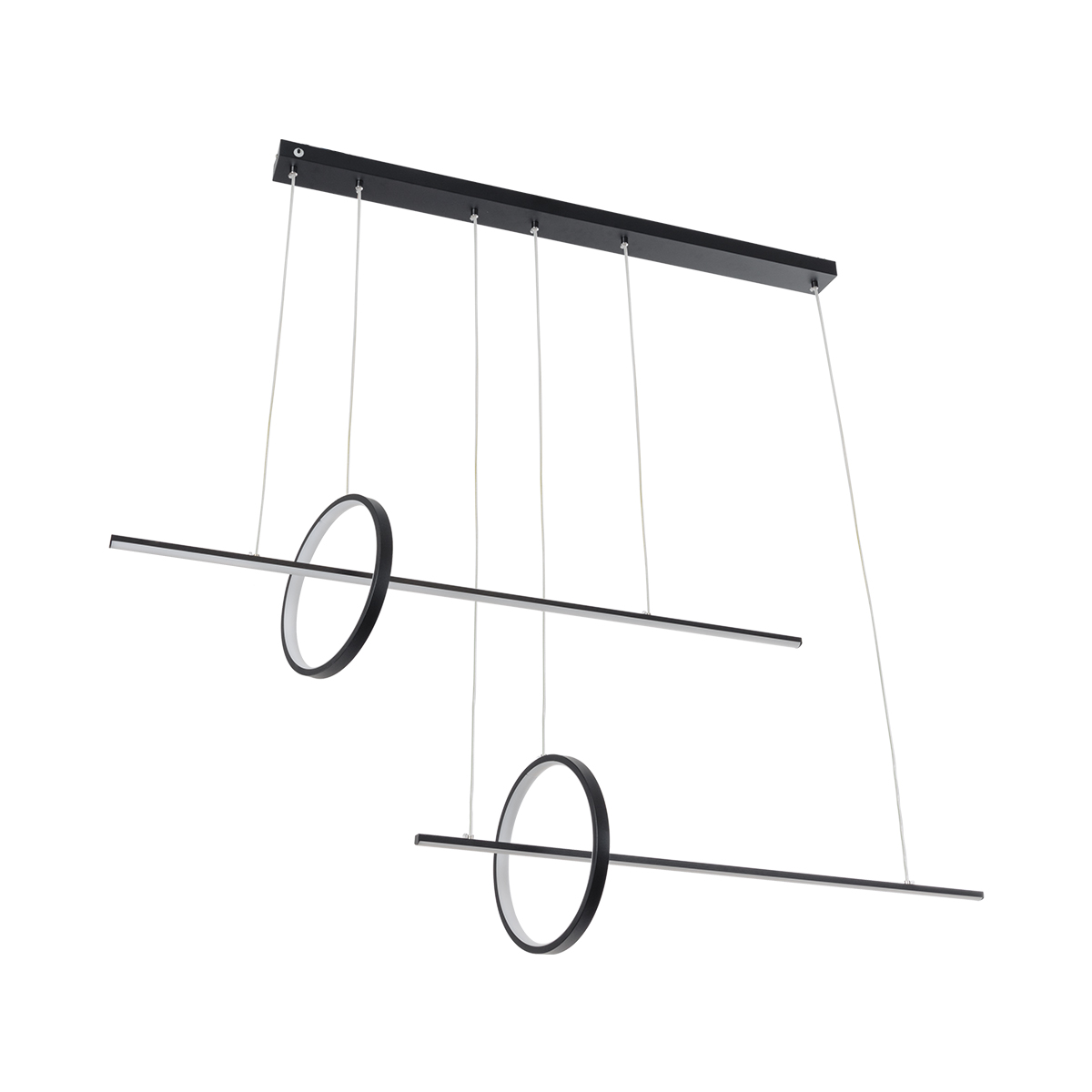 GloboStar® LINEARE 61290 Κρεμαστό Φωτιστικό Οροφής Design LED CCT 67W 7504lm 300° AC 220-240V - Εναλλαγή Φωτισμού μέσω Τηλεχειριστηρίου All In One Ψυχρό 6000k+Φυσικό 4500k+Θερμό 2700k Dimmable Μ130 x Π25 x Υ60cm - Μαύρο - 3 Years Warranty