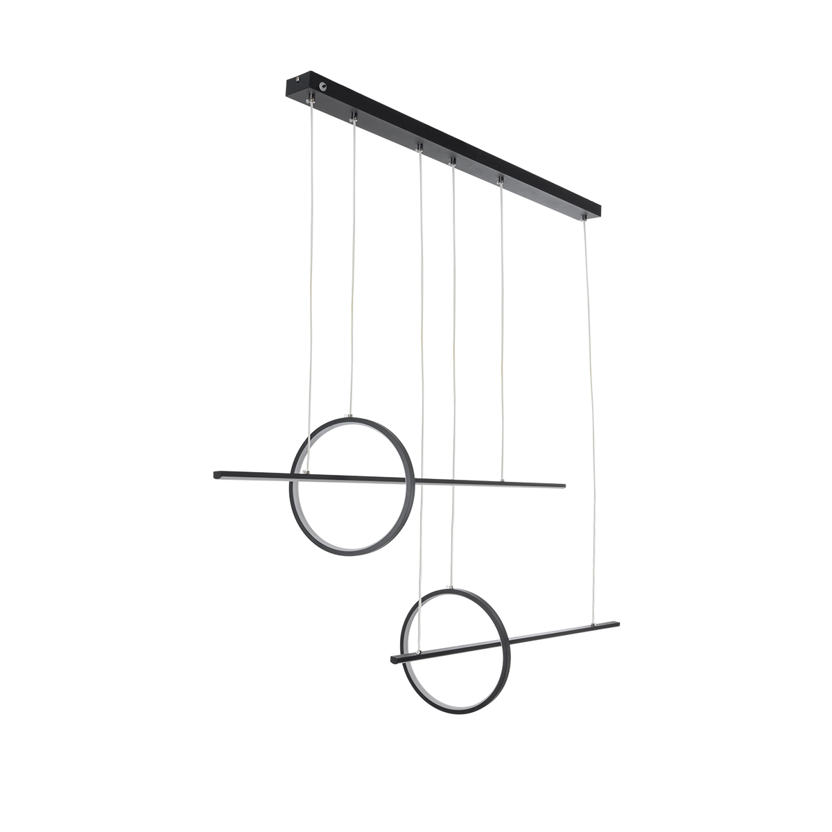 GloboStar® LINEARE 61290 Κρεμαστό Φωτιστικό Οροφής Design LED CCT 67W 7504lm 300° AC 220-240V - Εναλλαγή Φωτισμού μέσω Τηλεχειριστηρίου All In One Ψυχρό 6000k+Φυσικό 4500k+Θερμό 2700k Dimmable Μ130 x Π25 x Υ60cm - Μαύρο - 3 Years Warranty