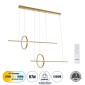 GloboStar® LINEARE 61291 Κρεμαστό Φωτιστικό Οροφής Design LED CCT 67W 7504lm 300° AC 220-240V - Εναλλαγή Φωτισμού μέσω Τηλεχειριστηρίου All In One Ψυχρό 6000k+Φυσικό 4500k+Θερμό 2700k Dimmable Μ130 x Π25 x Υ60cm - Χρυσό Πλατίνα - 3 Years Warranty