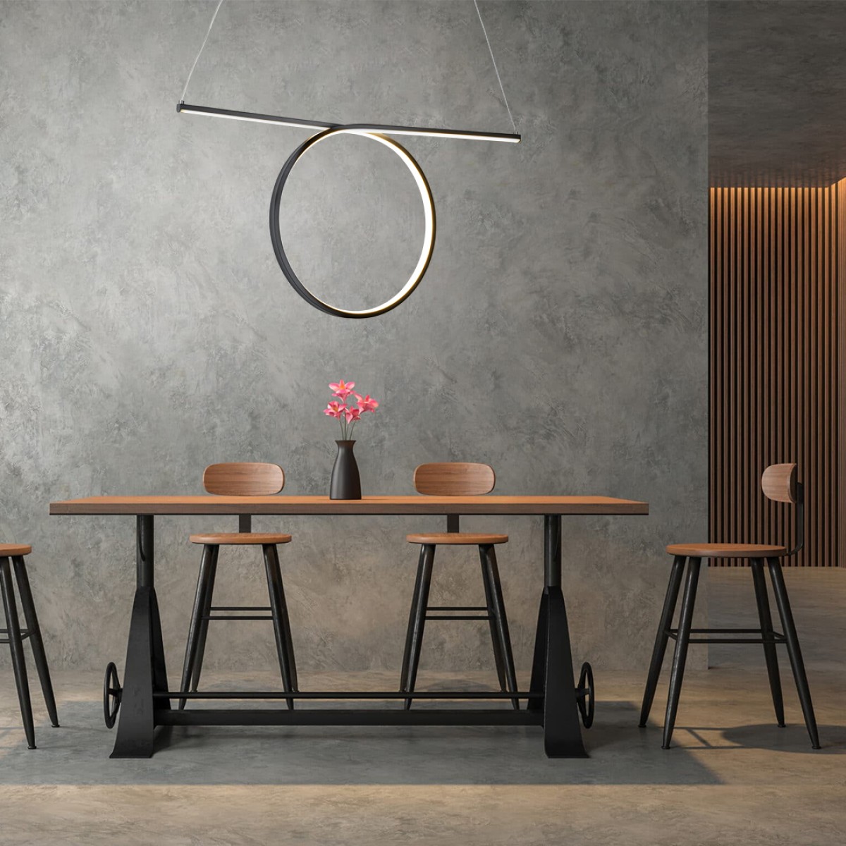 GloboStar® ROME 61294 Κρεμαστό Φωτιστικό Οροφής Linear Design LED CCT 24W 2640lm 200° AC 220-240V - Εναλλαγή Φωτισμού μέσω Διακόπτη On/Off All In One Ψυχρό 6000k+Φυσικό 4500k+Θερμό 2700k Μ65.5 x Π4 x Υ33cm - Μαύρο - 3 Years Warranty