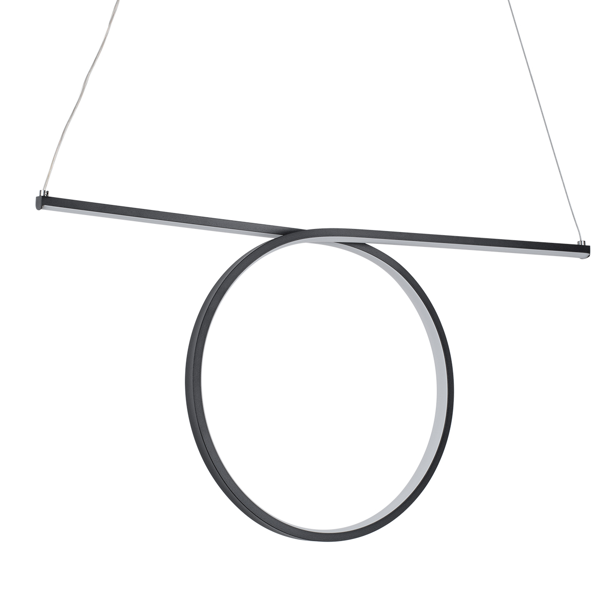 GloboStar® ROME 61294 Κρεμαστό Φωτιστικό Οροφής Linear Design LED CCT 24W 2640lm 200° AC 220-240V - Εναλλαγή Φωτισμού μέσω Διακόπτη On/Off All In One Ψυχρό 6000k+Φυσικό 4500k+Θερμό 2700k Μ65.5 x Π4 x Υ33cm - Μαύρο - 3 Years Warranty