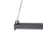 GloboStar® ROME 61294 Κρεμαστό Φωτιστικό Οροφής Linear Design LED CCT 24W 2640lm 200° AC 220-240V - Εναλλαγή Φωτισμού μέσω Διακόπτη On/Off All In One Ψυχρό 6000k+Φυσικό 4500k+Θερμό 2700k Μ65.5 x Π4 x Υ33cm - Μαύρο - 3 Years Warranty