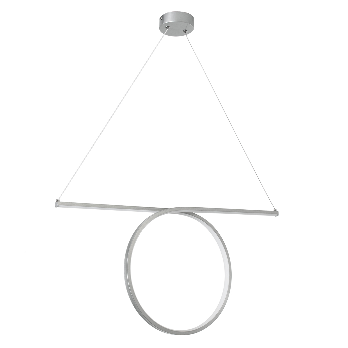 GloboStar® ROME 61296 Κρεμαστό Φωτιστικό Οροφής Linear Design LED CCT 24W 2640lm 200° AC 220-240V - Εναλλαγή Φωτισμού μέσω Διακόπτη On/Off All In One Ψυχρό 6000k+Φυσικό 4500k+Θερμό 2700k Μ65.5 x Π4 x Υ33cm - Ασημί Βούρτσας - 3 Years Warranty