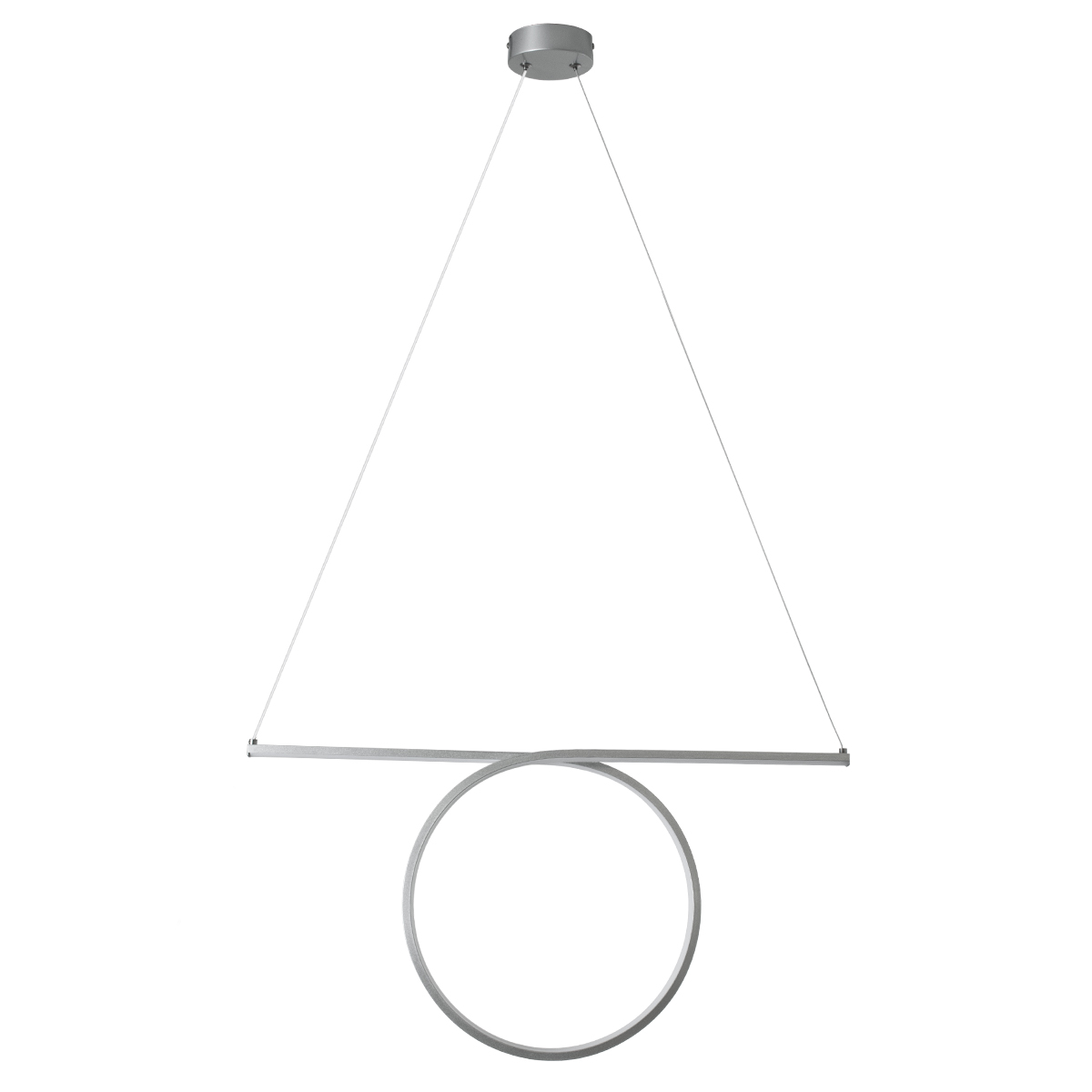 GloboStar® ROME 61296 Κρεμαστό Φωτιστικό Οροφής Linear Design LED CCT 24W 2640lm 200° AC 220-240V - Εναλλαγή Φωτισμού μέσω Διακόπτη On/Off All In One Ψυχρό 6000k+Φυσικό 4500k+Θερμό 2700k Μ65.5 x Π4 x Υ33cm - Ασημί Βούρτσας - 3 Years Warranty