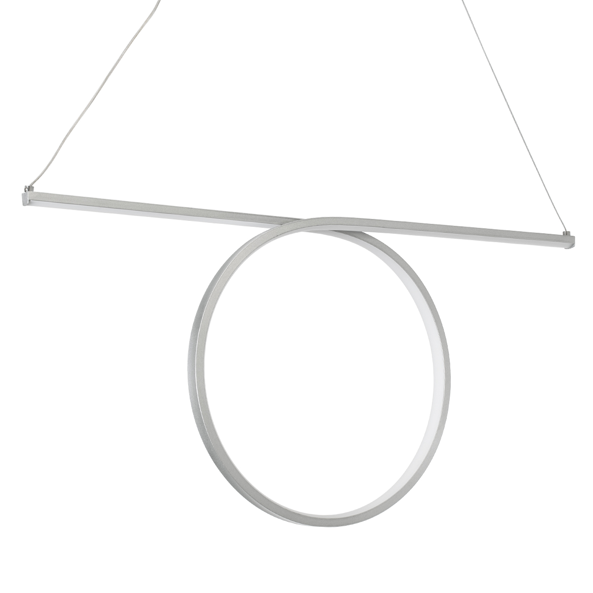 GloboStar® ROME 61296 Κρεμαστό Φωτιστικό Οροφής Linear Design LED CCT 24W 2640lm 200° AC 220-240V - Εναλλαγή Φωτισμού μέσω Διακόπτη On/Off All In One Ψυχρό 6000k+Φυσικό 4500k+Θερμό 2700k Μ65.5 x Π4 x Υ33cm - Ασημί Βούρτσας - 3 Years Warranty