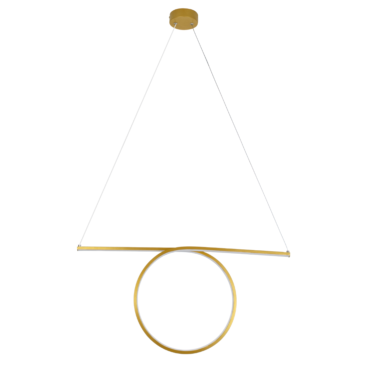 GloboStar® ROME 61297 Κρεμαστό Φωτιστικό Οροφής Linear Design LED CCT 24W 2640lm 200° AC 220-240V - Εναλλαγή Φωτισμού μέσω Διακόπτη On/Off All In One Ψυχρό 6000k+Φυσικό 4500k+Θερμό 2700k Μ65.5 x Π4 x Υ33cm - Χρυσό Βούρτσας - 3 Years Warranty