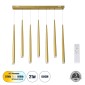 GloboStar® TEARS 61312 Κρεμαστό Φωτιστικό Οροφής Design LED CCT 21W 2310lm 180° AC 220-240V - Εναλλαγή Φωτισμού μέσω Τηλεχειριστηρίου All In One Ψυχρό 6000k+Φυσικό 4500k+Θερμό 2700k Dimmable Μ70 x Π3.2 x Υ60cm - Χρυσό Βούρτσας - 3 Years Warranty