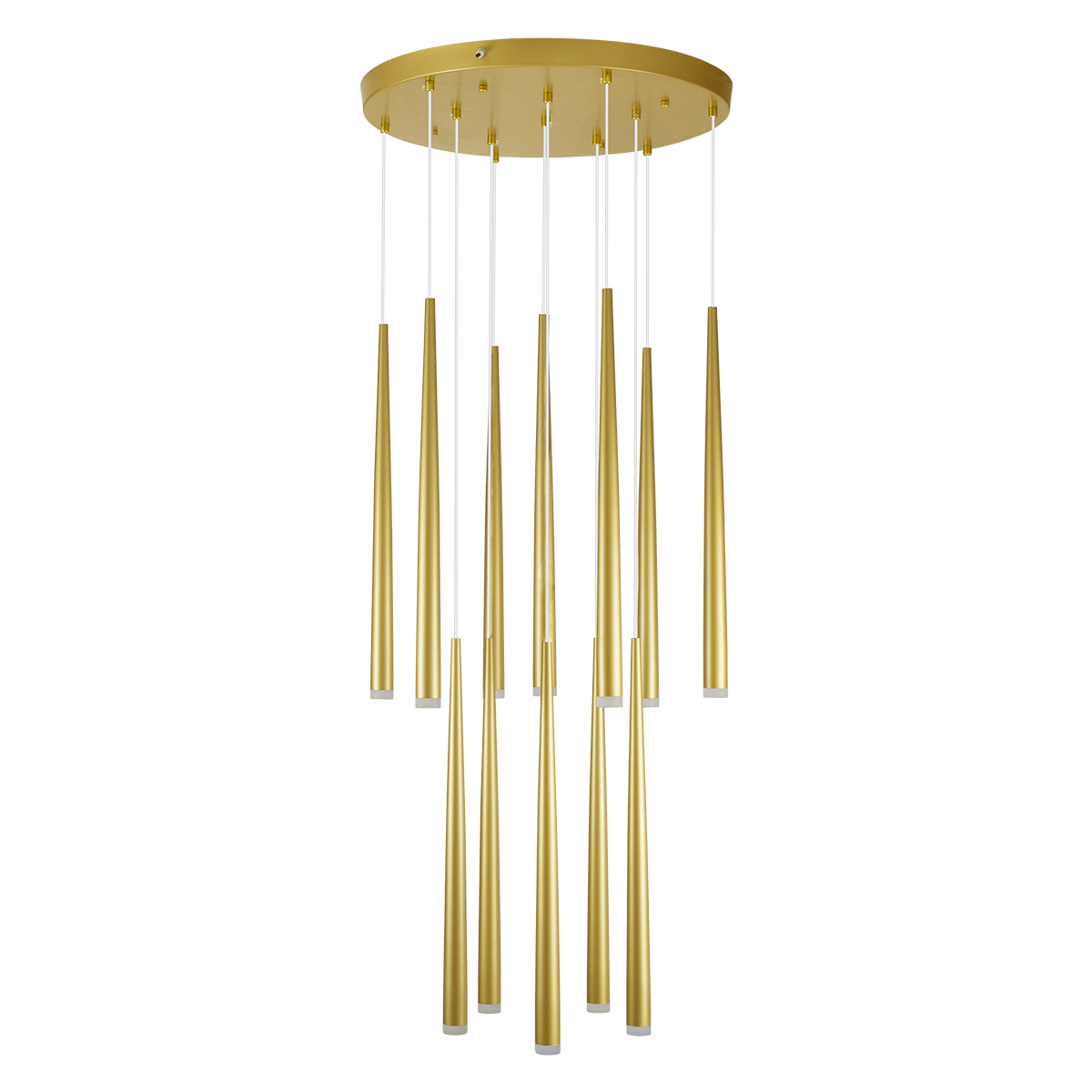 GloboStar® TEARS 61314 Κρεμαστό Φωτιστικό Οροφής Design LED CCT 36W 3960lm 180° AC 220-240V - Εναλλαγή Φωτισμού μέσω Τηλεχειριστηρίου All In One Ψυχρό 6000k+Φυσικό 4500k+Θερμό 2700k Dimmable Φ60 x Υ51.5cm - Χρυσό Βούρτσας - 3 Years Warranty
