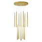 GloboStar® TEARS 61314 Κρεμαστό Φωτιστικό Οροφής Design LED CCT 36W 3960lm 180° AC 220-240V - Εναλλαγή Φωτισμού μέσω Τηλεχειριστηρίου All In One Ψυχρό 6000k+Φυσικό 4500k+Θερμό 2700k Dimmable Φ60 x Υ51.5cm - Χρυσό Βούρτσας - 3 Years Warranty