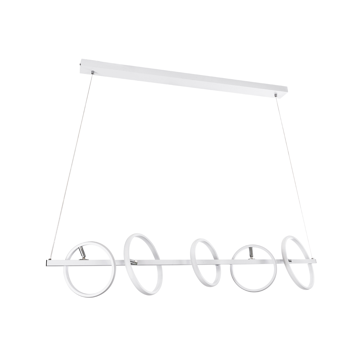 GloboStar® CIRCOLARE 61320 Κρεμαστό Φωτιστικό Οροφής Design LED CCT 75W 8400lm 360° AC 220-240V - Εναλλαγή Φωτισμού μέσω Τηλεχειριστηρίου All In One Ψυχρό 6000k+Φυσικό 4500k+Θερμό 2700k Dimmable Μ120 x Π25 x Υ25cm - Λευκό - 3 Χρόνια Εγγύηση
