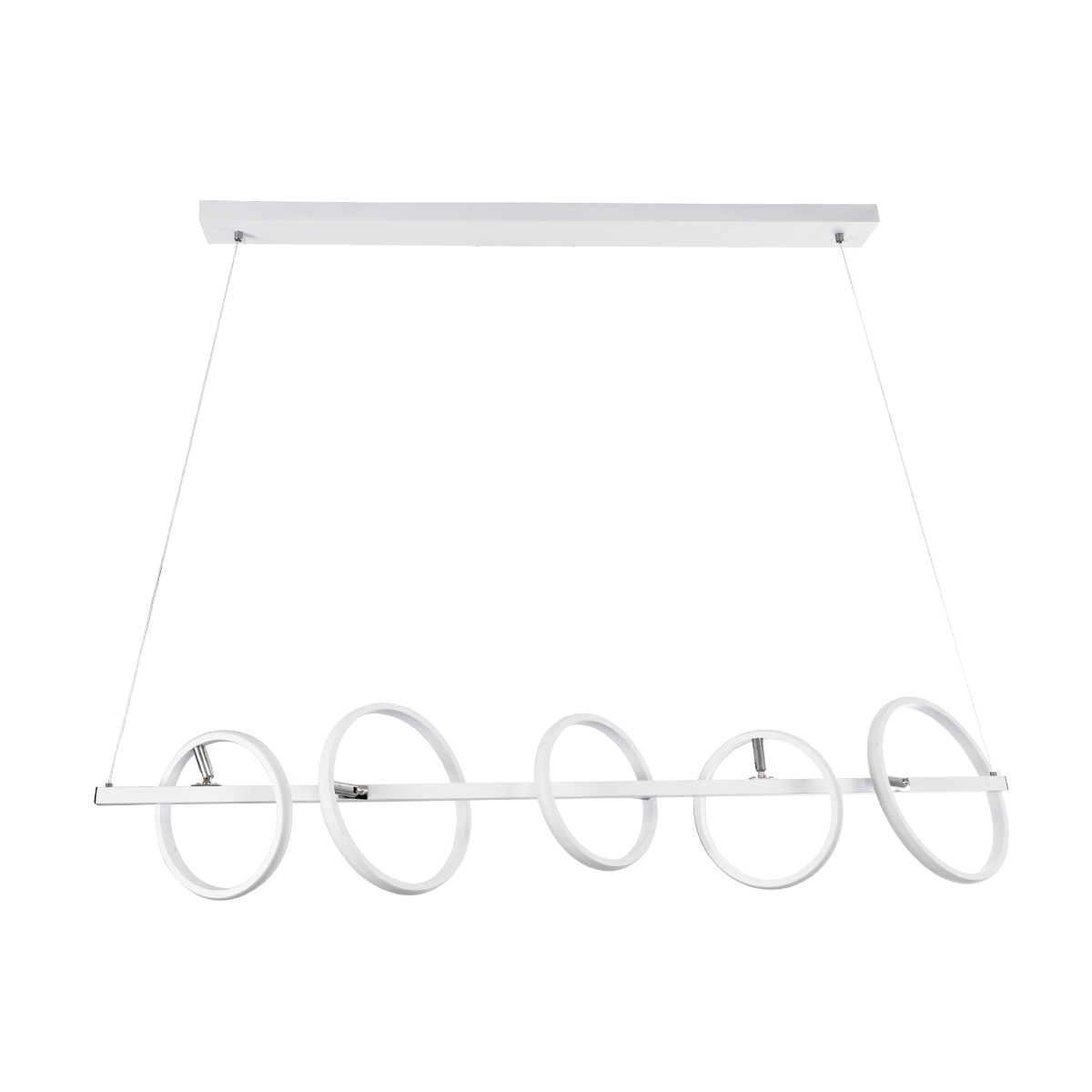 GloboStar® CIRCOLARE 61320 Κρεμαστό Φωτιστικό Οροφής Design LED CCT 75W 8400lm 360° AC 220-240V - Εναλλαγή Φωτισμού μέσω Τηλεχειριστηρίου All In One Ψυχρό 6000k+Φυσικό 4500k+Θερμό 2700k Dimmable Μ120 x Π25 x Υ25cm - Λευκό - 3 Χρόνια Εγγύηση